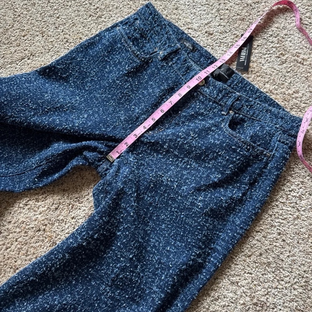 NWT WHBM White House Black Market Bouclé Mid Rise Wide Leg Jean size 12s - Picture 11 of 12